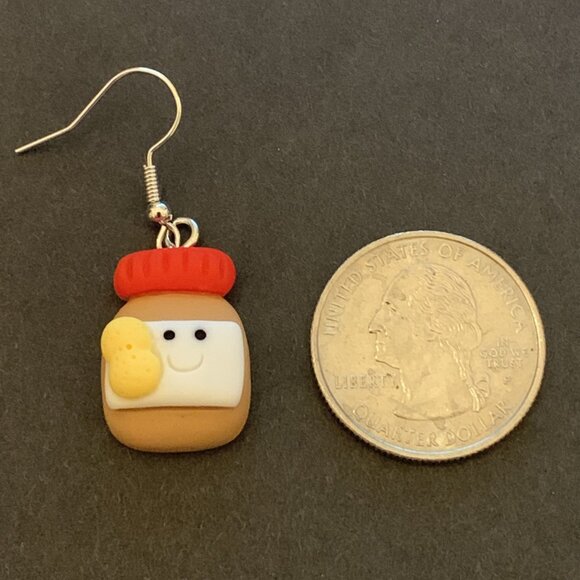 Peanut Butter Earring, Funny Food Earrings, Gift Idea, Silly Earring, Novelty - Picture 2 of 4